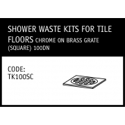 Marley Solvent Joint Shower Waste Kit for Tile Floors (Chrome on Brass Grate) Square 100DN - TK100SC